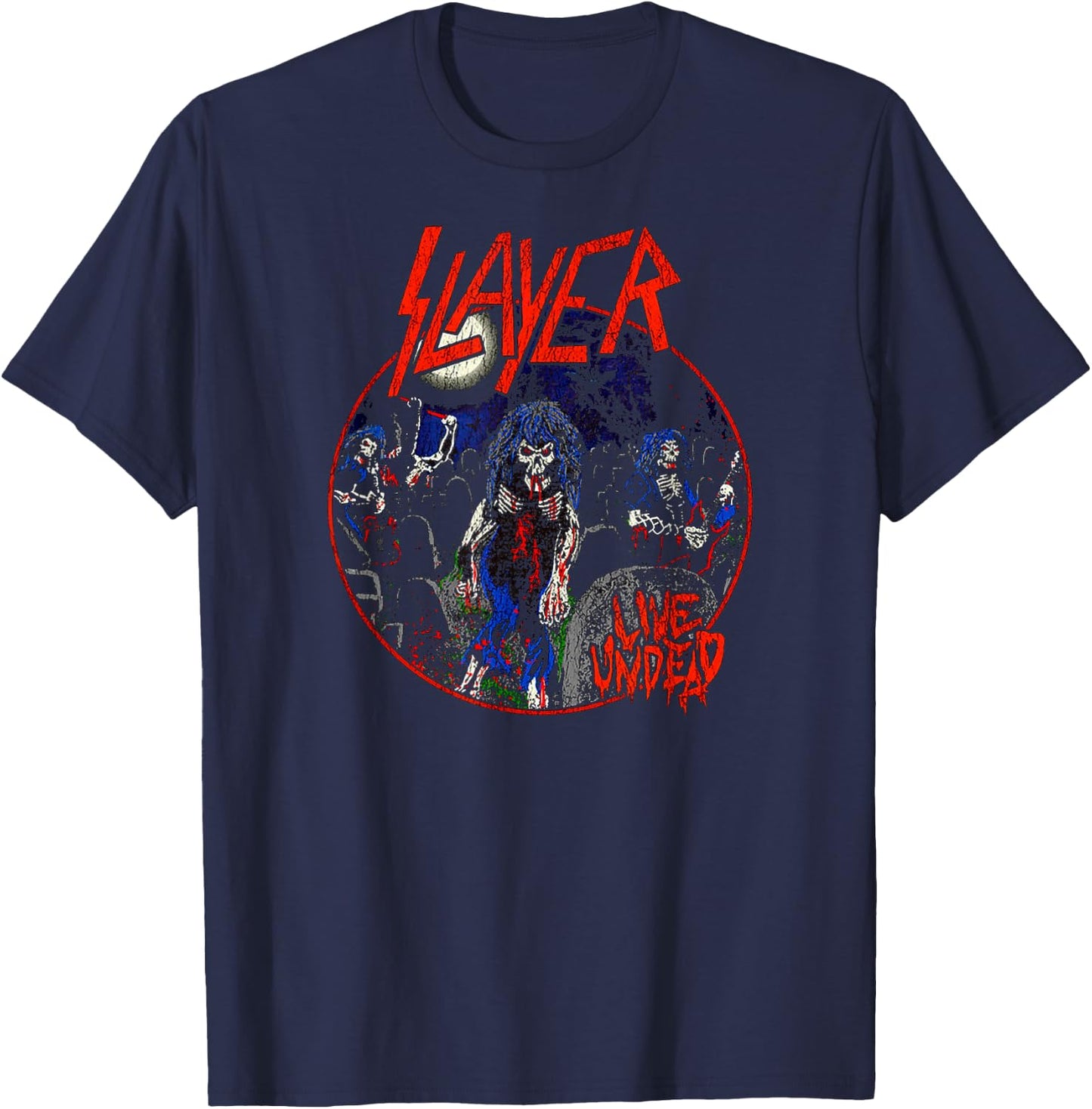 Slayer – 80s Live Undead T-Shirt - T-Shirt | Navy