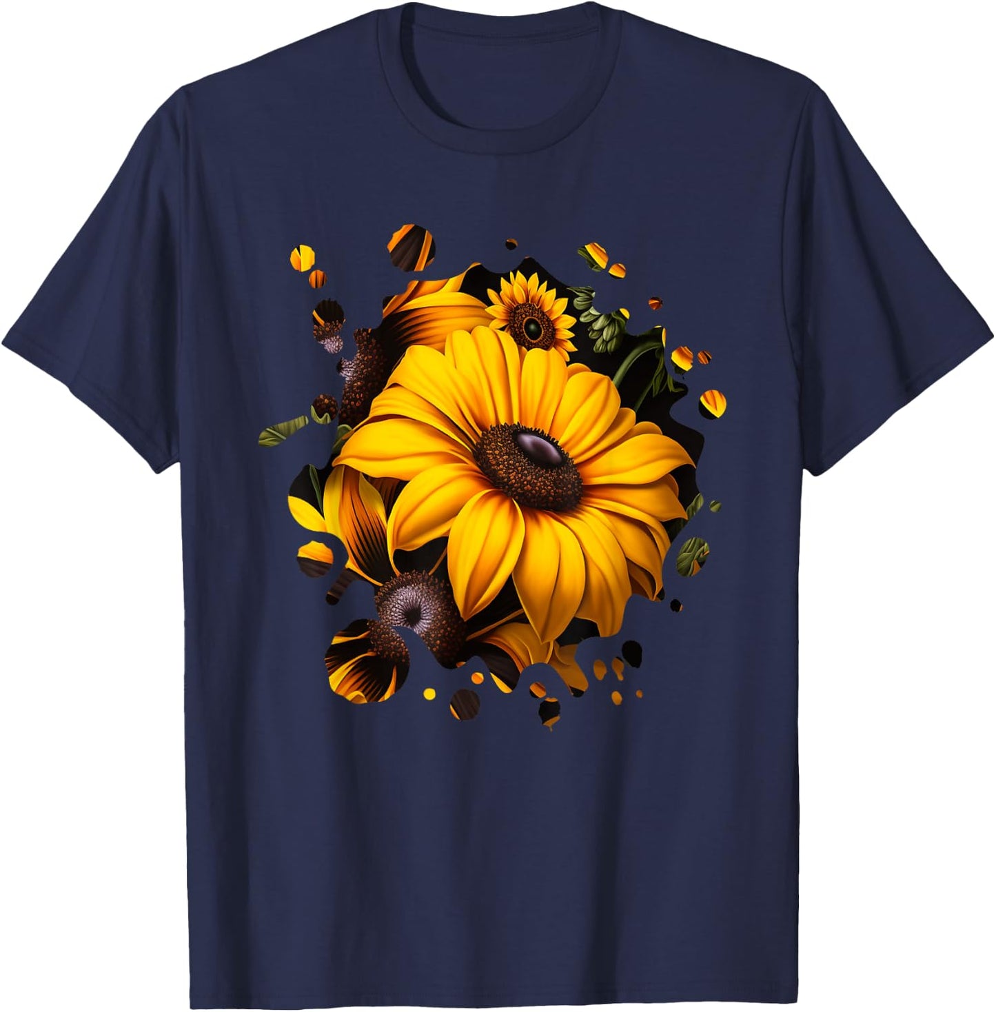 Vintage Black-eyed Susan Inspired Flower Plant gardening T-Shirt - T-Shirt | Navy