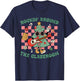 Retro Groovy Teacher Christmas Rockin' Around The Classroom T-Shirt - T-Shirt | Navy