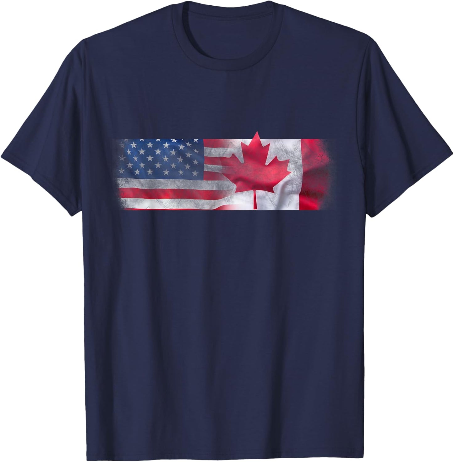 American Canadian Flags Friendship North America T-Shirt - T-Shirt | Navy
