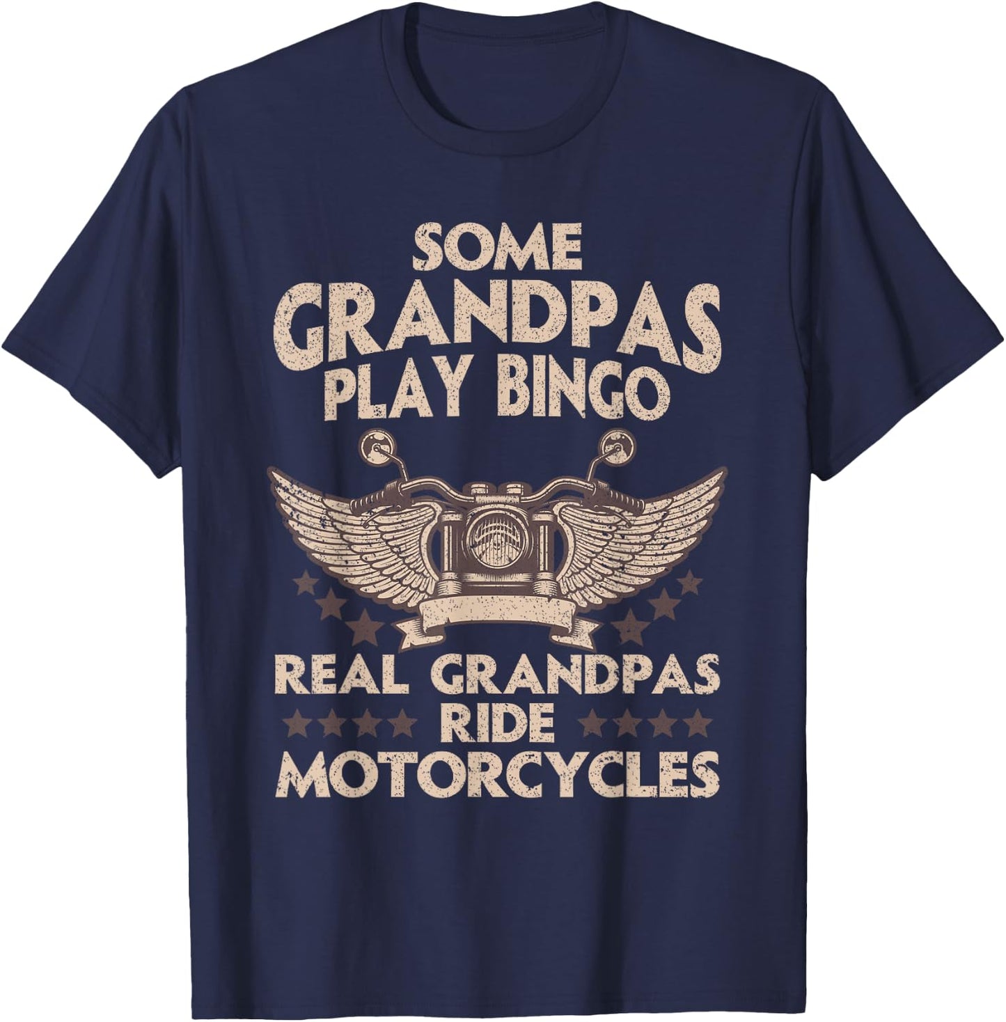 Funny Motorcycle For Grandpa Men Biker Motorcycle Rider T-Shirt - T-Shirt | Navy