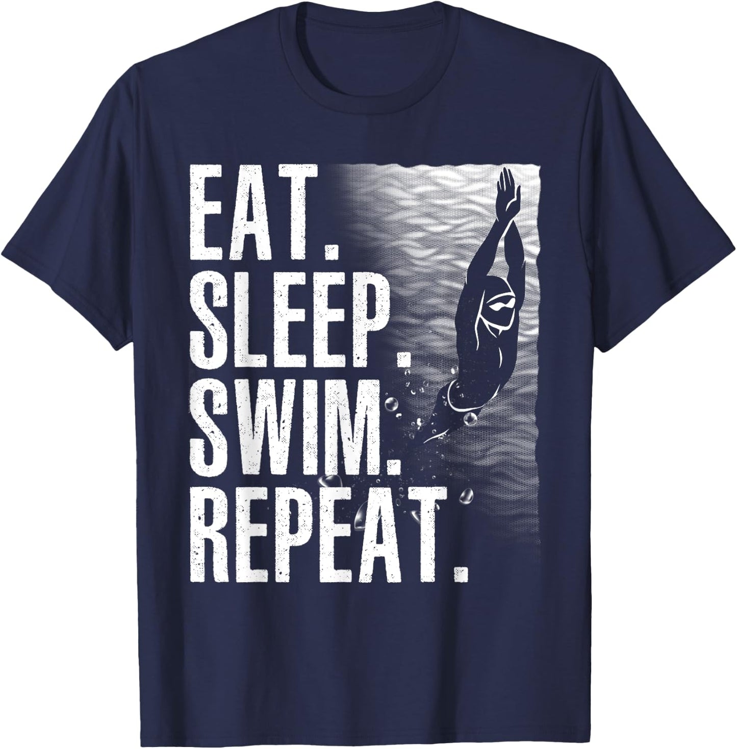 Funny Swimming Design Women Kids Swimmers Swim Team T-Shirt - T-Shirt | Navy