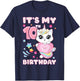 Birthday girl 10 years old, cat, unicorn, 10th birthday T-Shirt - T-Shirt | Navy
