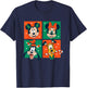 Mickey & Friends - Christmas Grid T-Shirt - T-Shirt | Navy