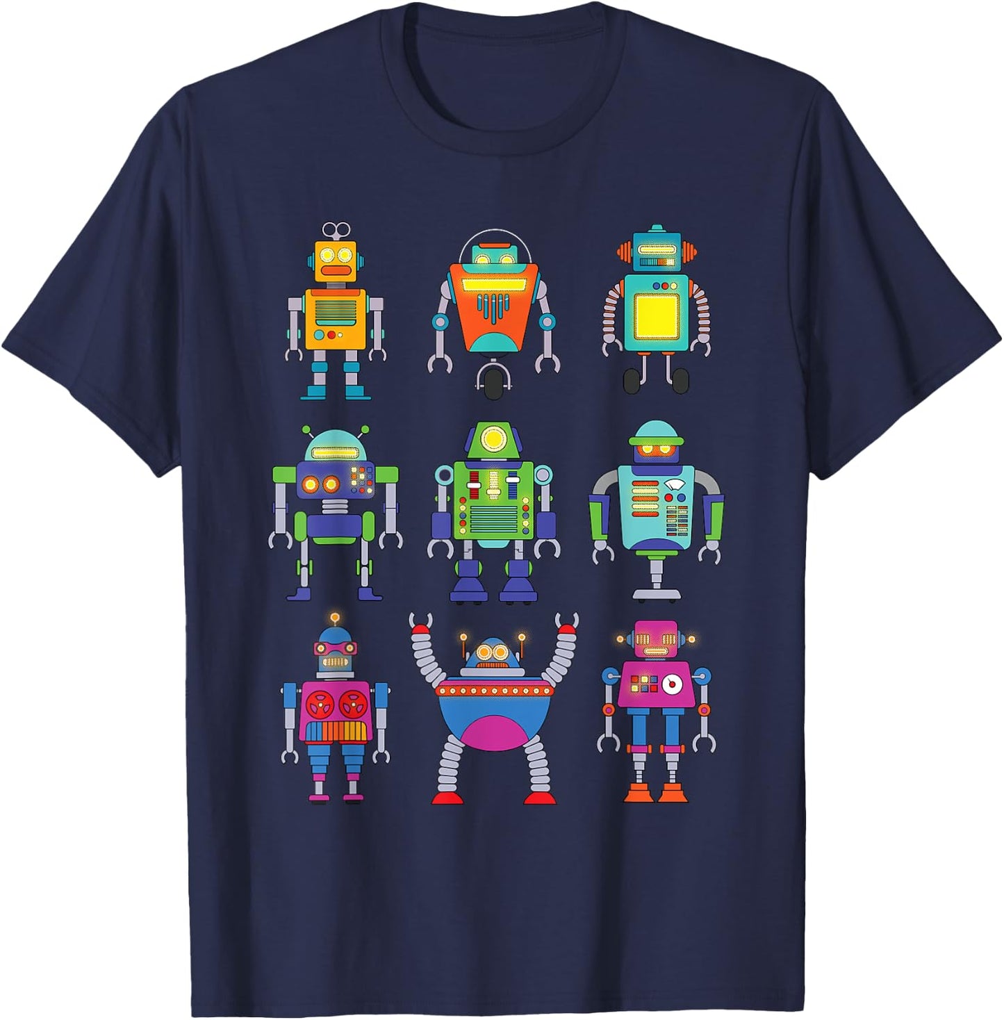 Funny Robot Design For Kids Boys Girls Robotics Bot Lovers T-Shirt - T-Shirt | Navy