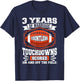 3rd Wedding Anniversary Football Touchdown Married 3 Years T-Shirt - T-Shirt | Navy