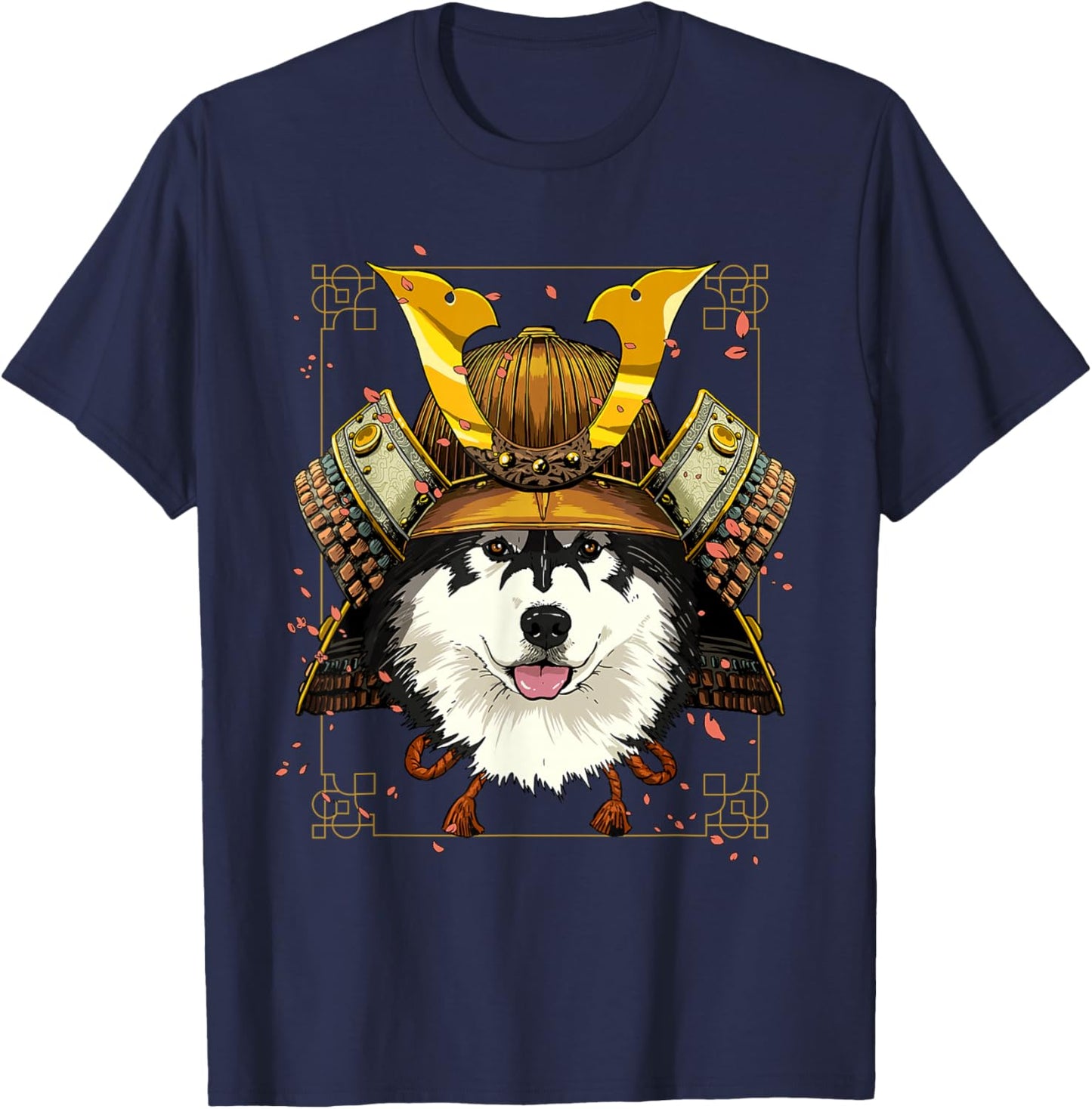 Samurai Alaskan Malamute Japanese Warrior Bushido Dog Lover T-Shirt - T-Shirt | Navy