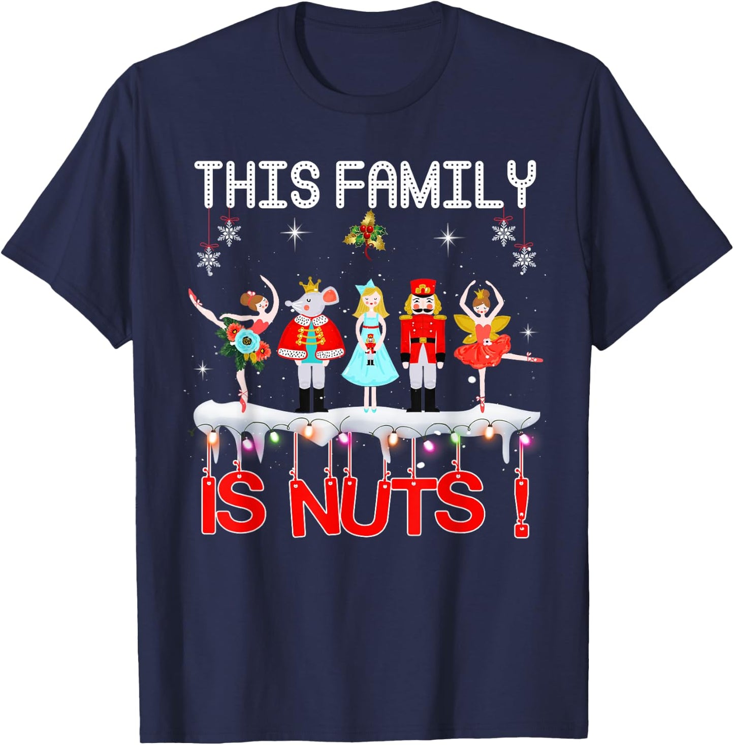 This Family is Nuts Nutcracker Squad Pajama Matching Xmas T-Shirt - T-Shirt | Navy