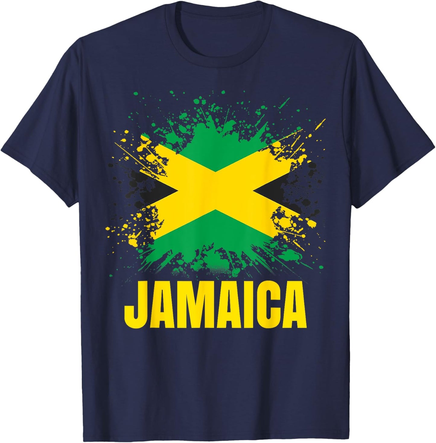 Vintage Jamaica Jamaican Flag Pride Gift T-Shirt - T-Shirt | Navy
