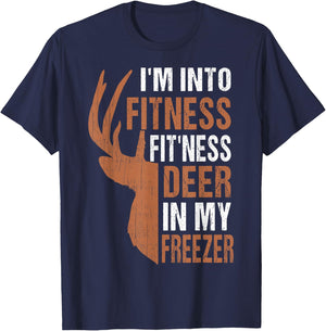 Funny Deer Hunting Dad Fitness Deer Freezer Gag Hunter Gift T-Shirt - T-Shirt | Navy