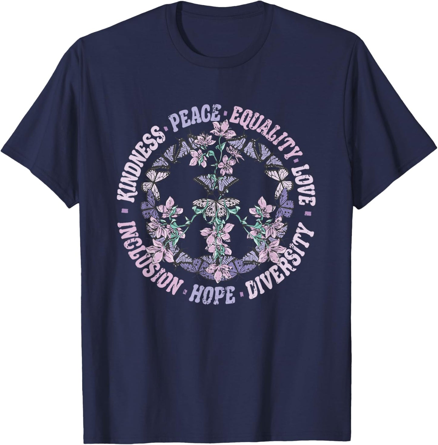 Diversity Equality Love Peace Human Rights Social Justice T-Shirt - T-Shirt | Navy