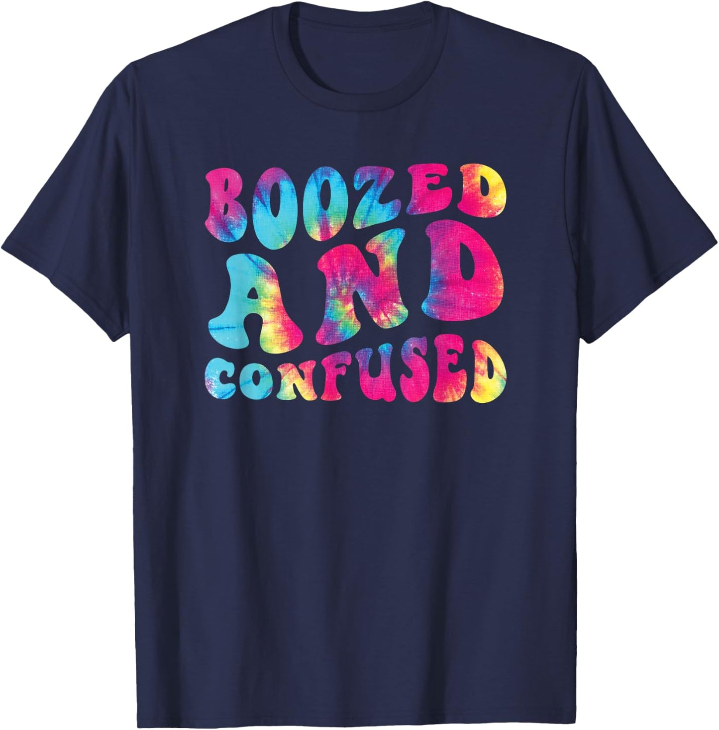 Boozed And Confused Funny Bar Alcohol Drinking Beer Wine T-Shirt - T-Shirt | Navy
