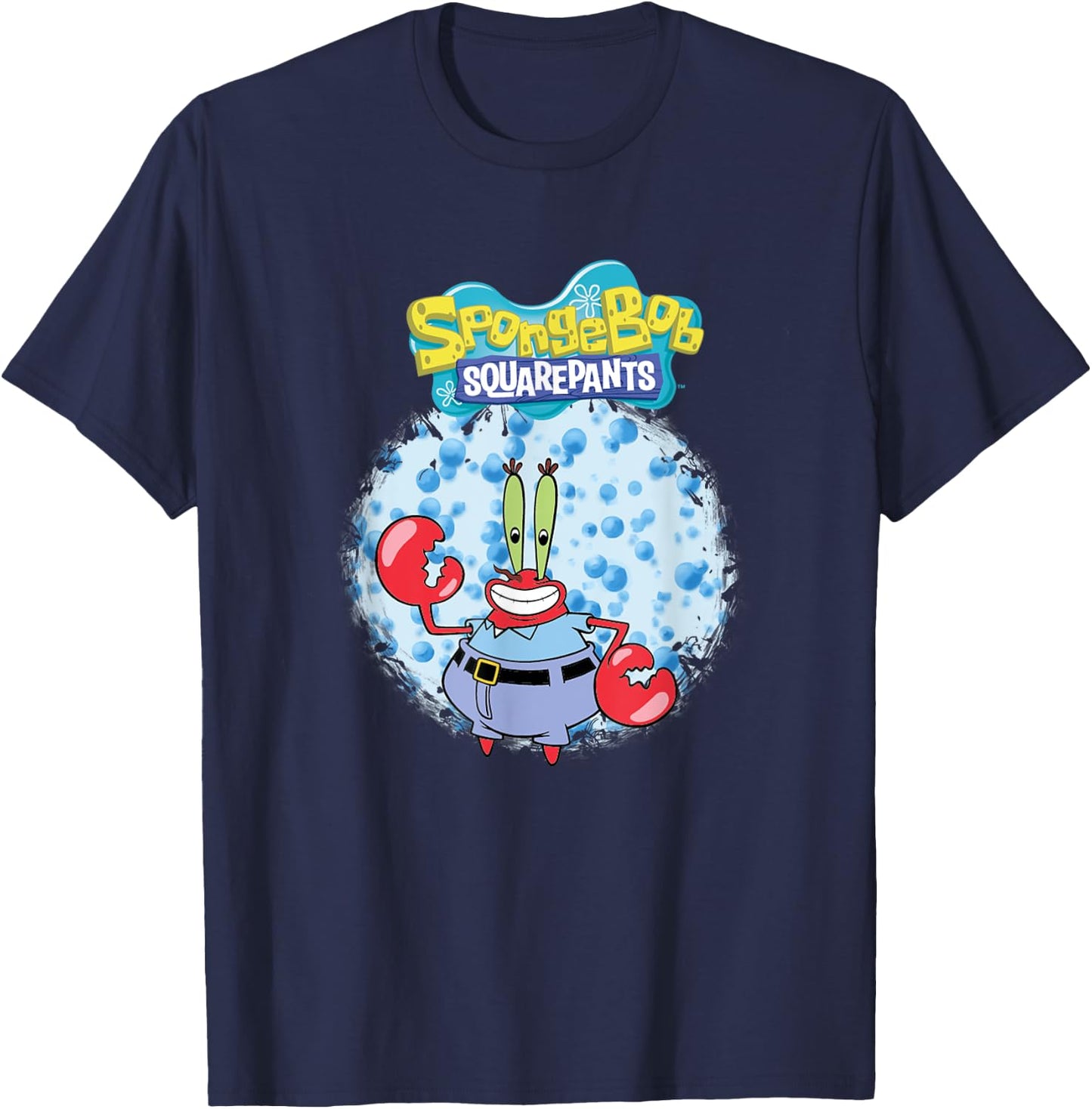 Mademark x SpongeBob SquarePants - Original SpongeBob Square Pants - Mr. Krabs with bubbles T-Shirt - T-Shirt | Navy