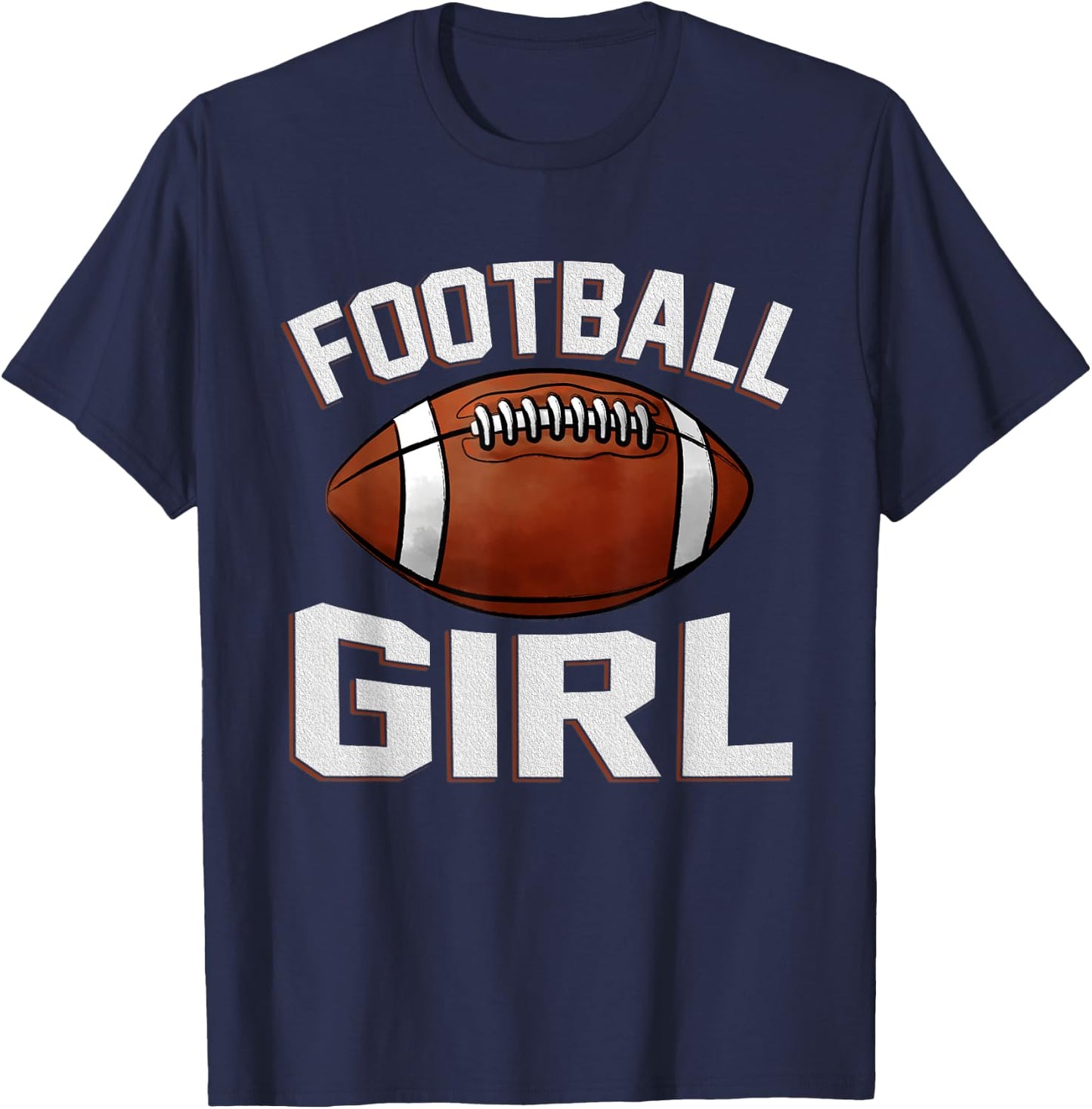 American Football Lover Girl Player shirt Funny Football T-Shirt - T-Shirt | Navy