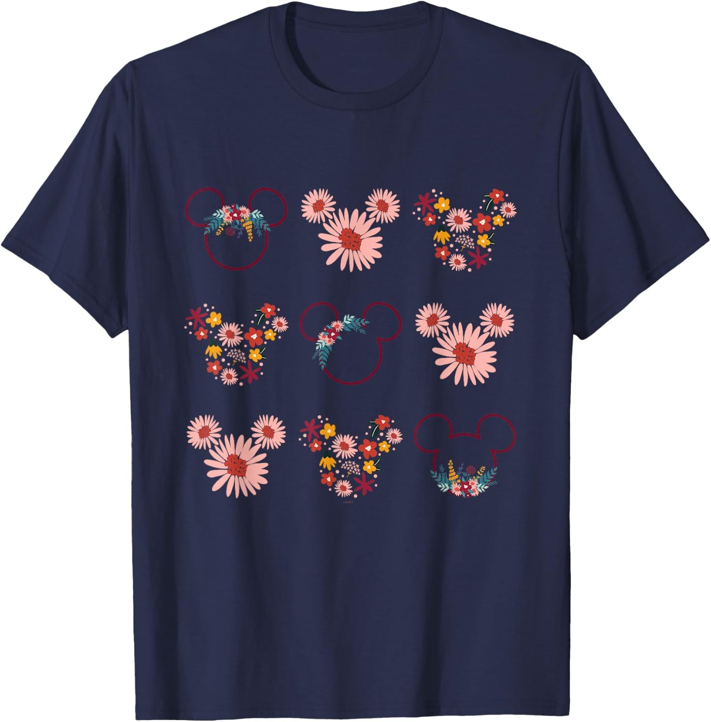 Disney Mickey Mouse Flowers and Daisy Print T-Shirt - T-Shirt | Navy