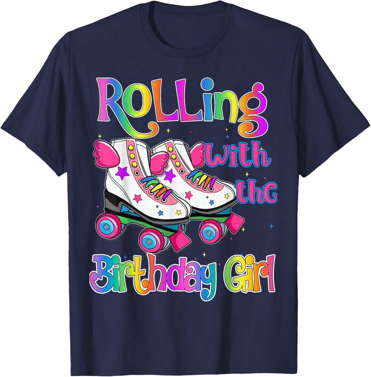 Crew of birthday girl Rolling Skate Birthday family Party T-Shirt - T-Shirt | Navy