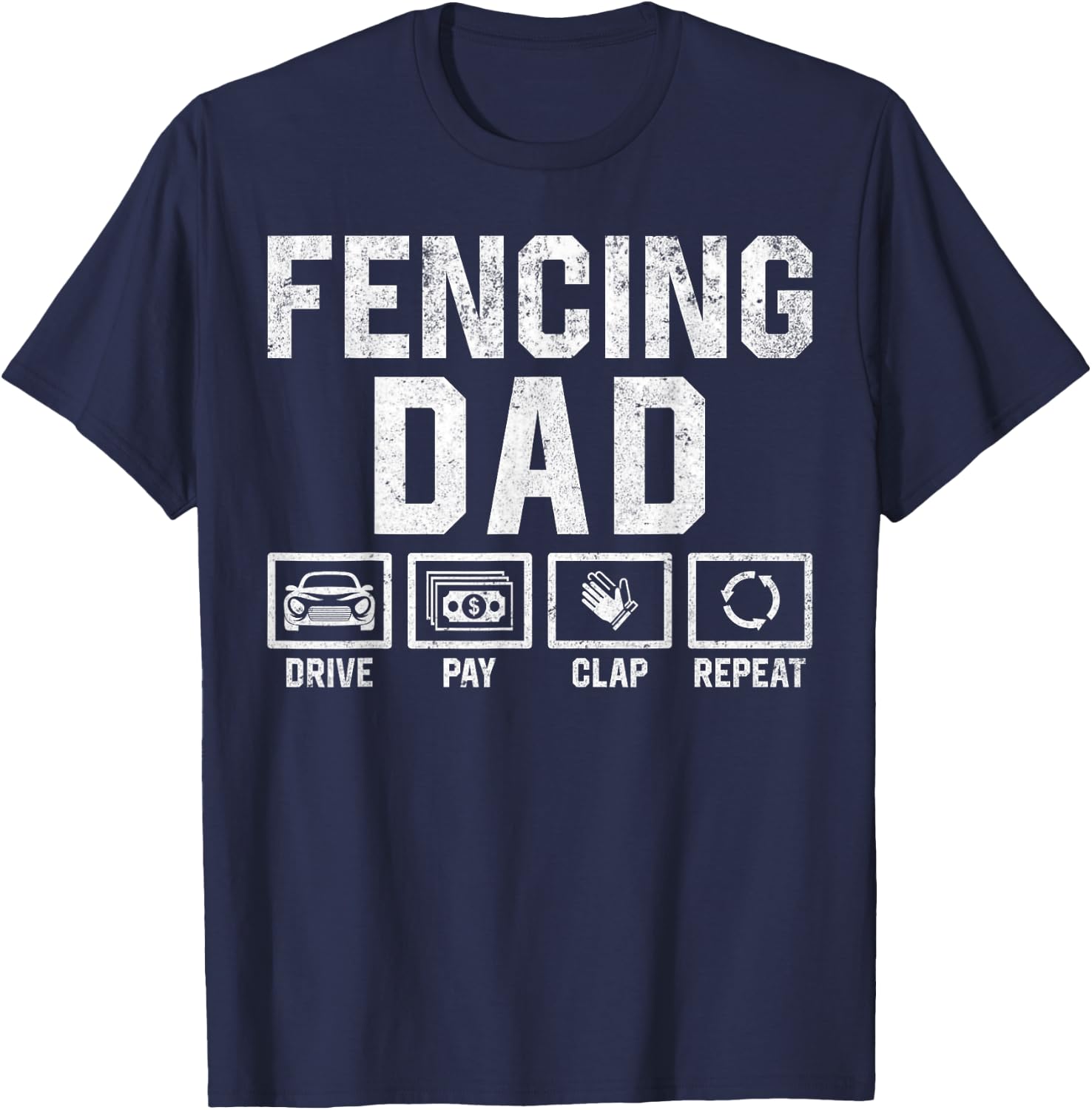 Fencer Fencing Dad T-Shirt - T-Shirt | Navy