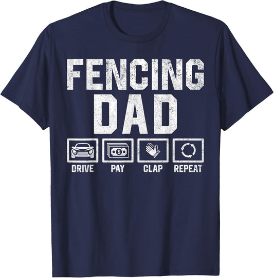 Fencer Fencing Dad T-Shirt - T-Shirt | Navy