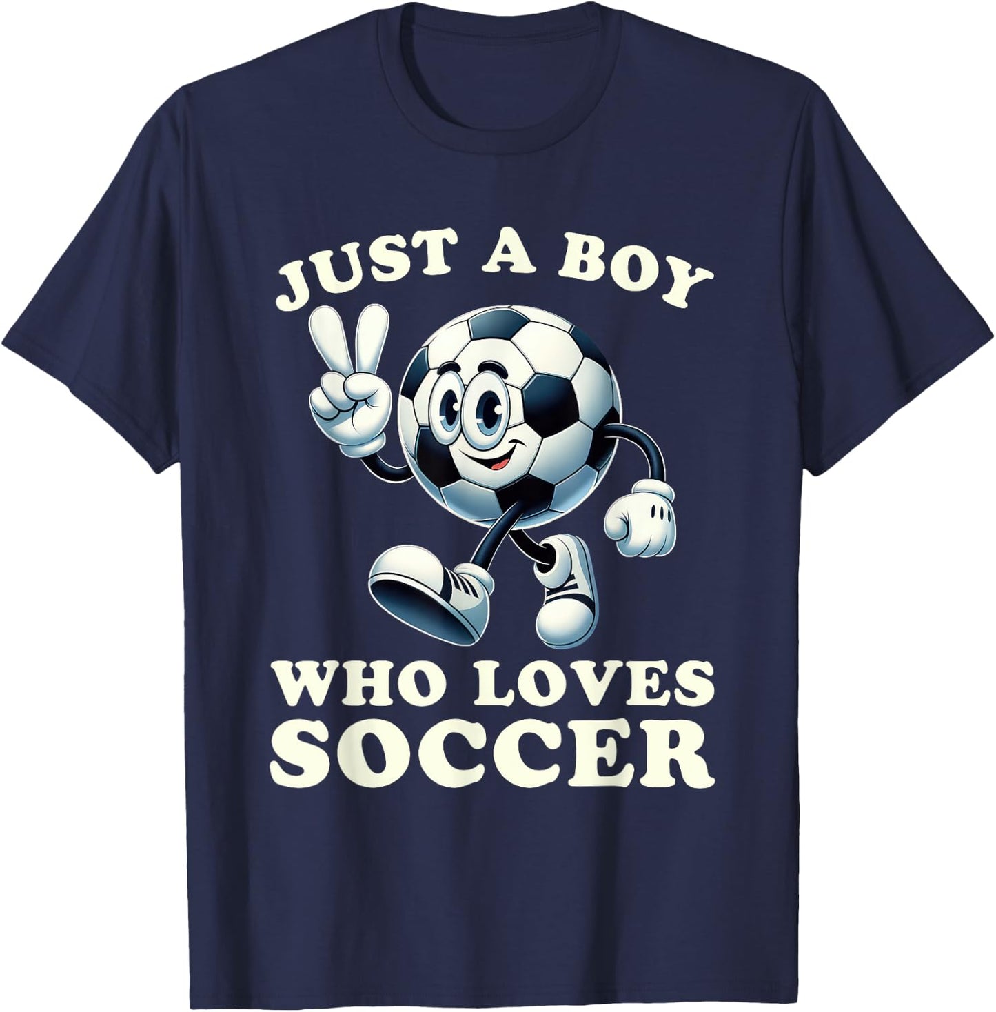 Just a Boy Who Loves Soccer Soccer Player Boys T-Shirt - T-Shirt | Navy