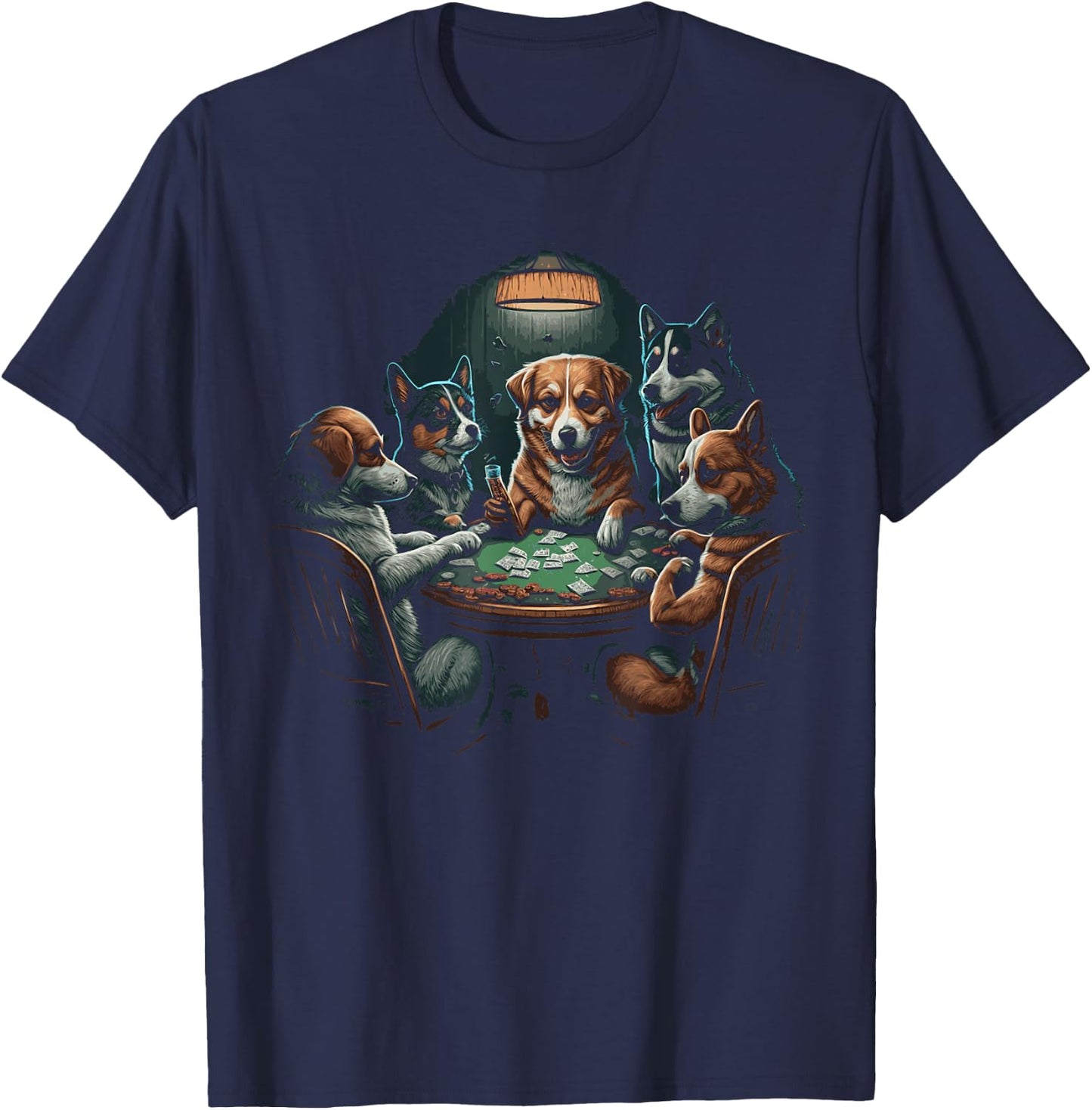Dogs Playing Poker Cards Dog Casino Player Gambling Women T-Shirt - T-Shirt | Navy