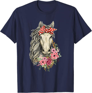 Horse Bandana - Horses Animal Horseman Horseback Equestrian T-Shirt - T-Shirt | Navy
