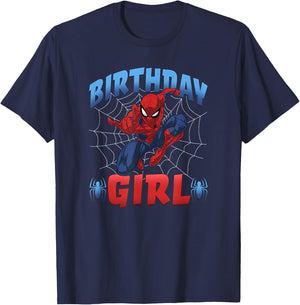 Marvel Spider-Man Birthday Girl Classic T-Shirt - T-Shirt | Navy
