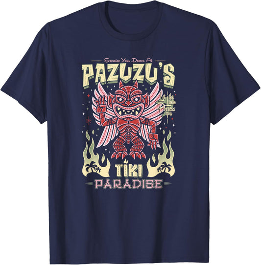 Pazuzu Tiki Bar - Creepy Cute Exorcist Demon - Hawaii Island T-Shirt - T-Shirt | Navy