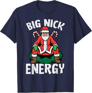 Big Energy Santa Funny Xmas PJs Christmas Party Adult Men T-Shirt - T-Shirt | Navy