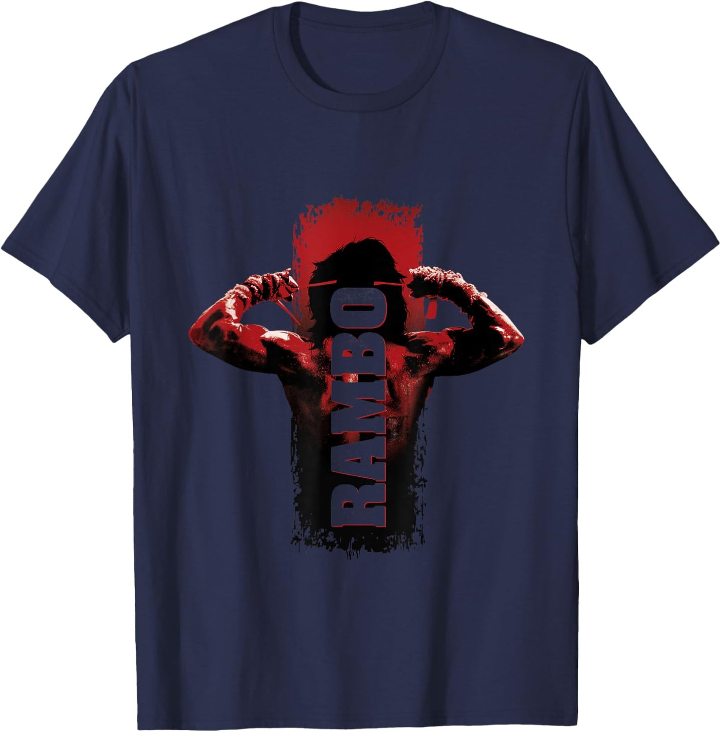 Rambo Men's Grey Rambo III Tying Sweatband T-Shirt - T-Shirt | Navy