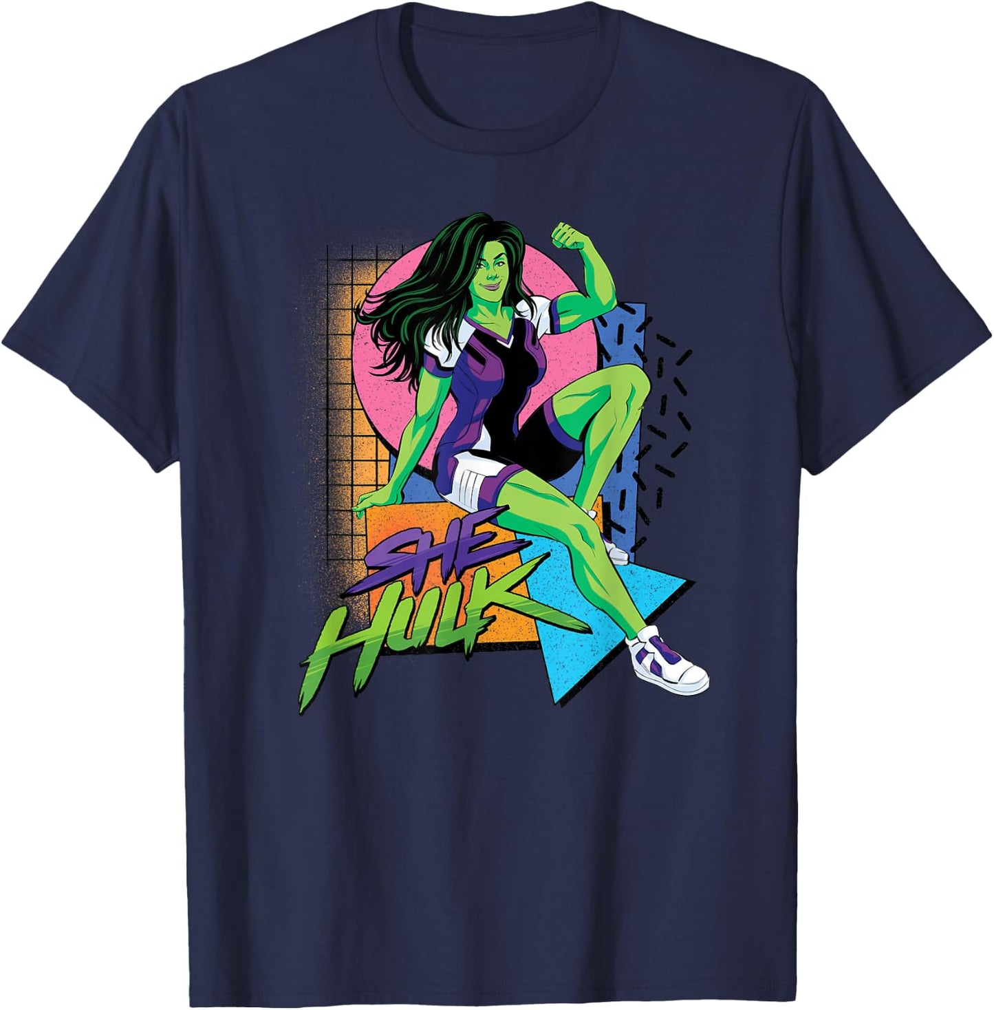Marvel Studios She-Hulk LA Retro Eighties Style Disney+ T-Shirt - T-Shirt | Navy