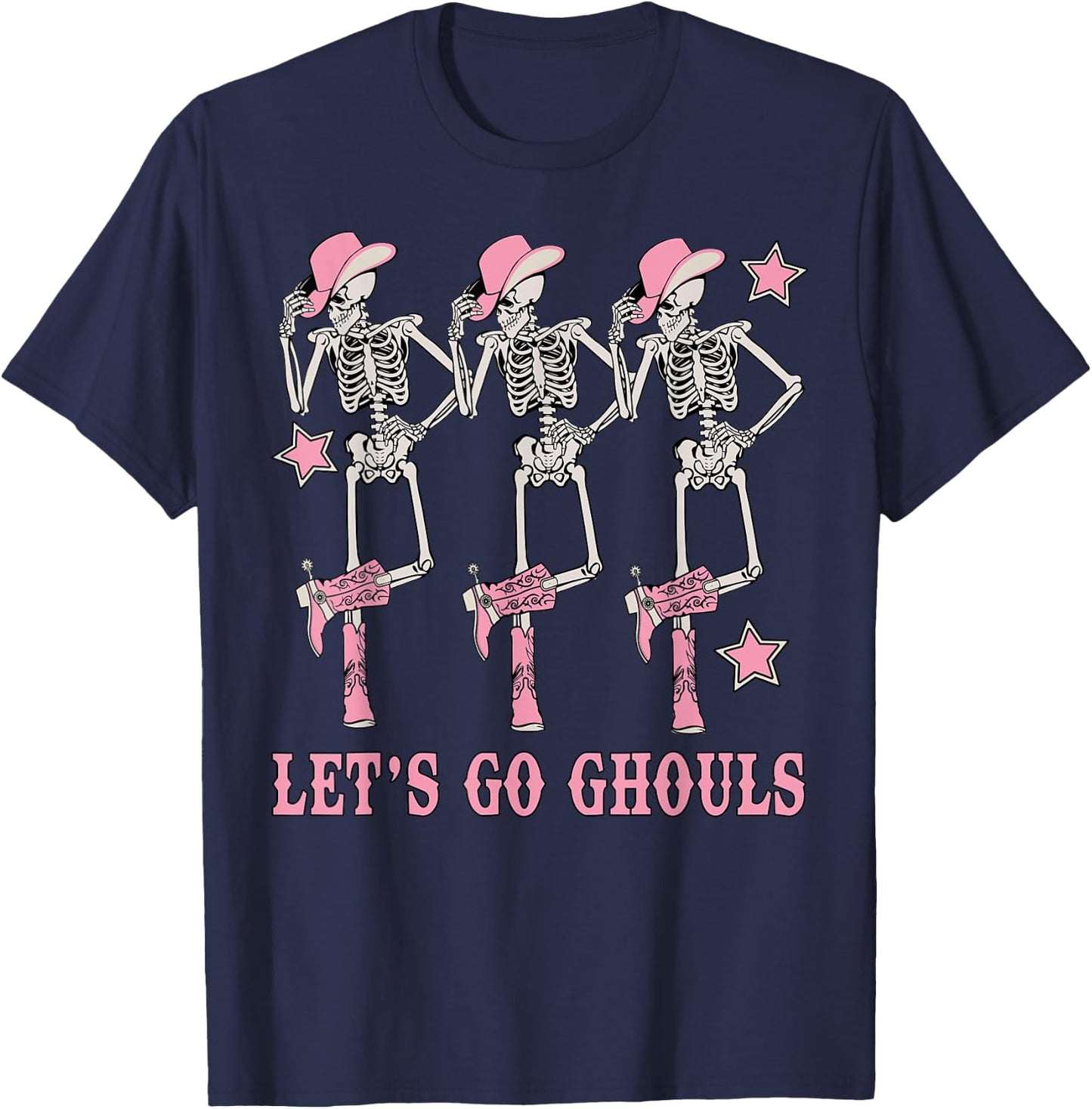 Let's Go Ghouls Western Skeletons Bachelorette Halloween T-Shirt - T-Shirt | Navy