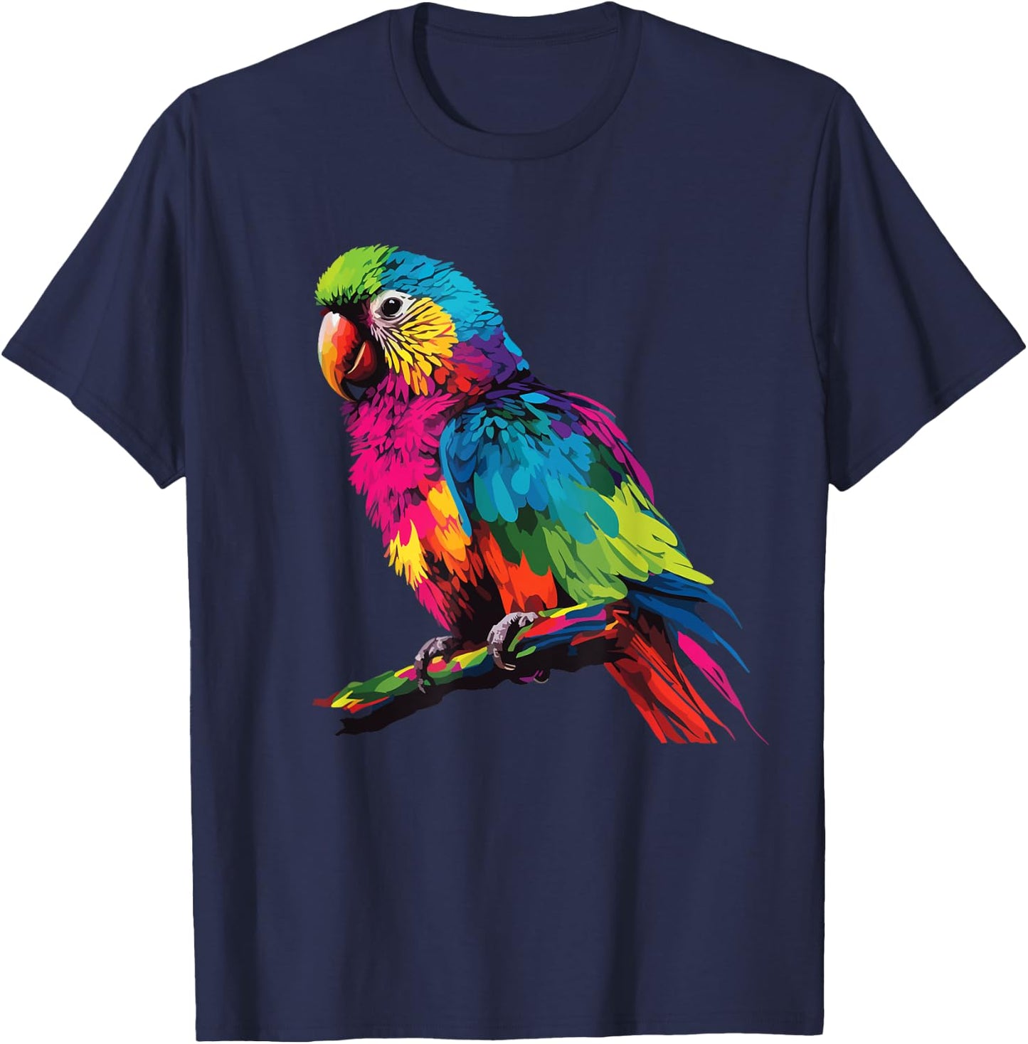 colorful scarlet Macaw parrot bird for lover Birdwatching T-Shirt - T-Shirt | Navy