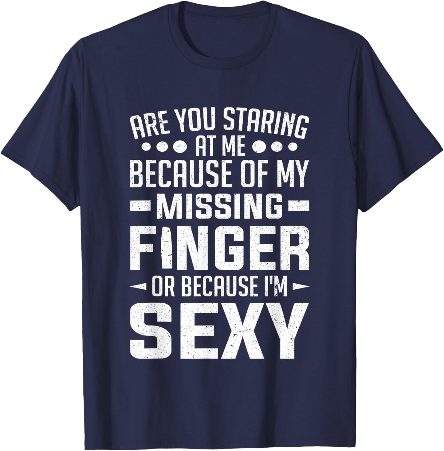 Finger Amputee Outfit Amputation Amputated Missing Finger T-Shirt - T-Shirt | Navy