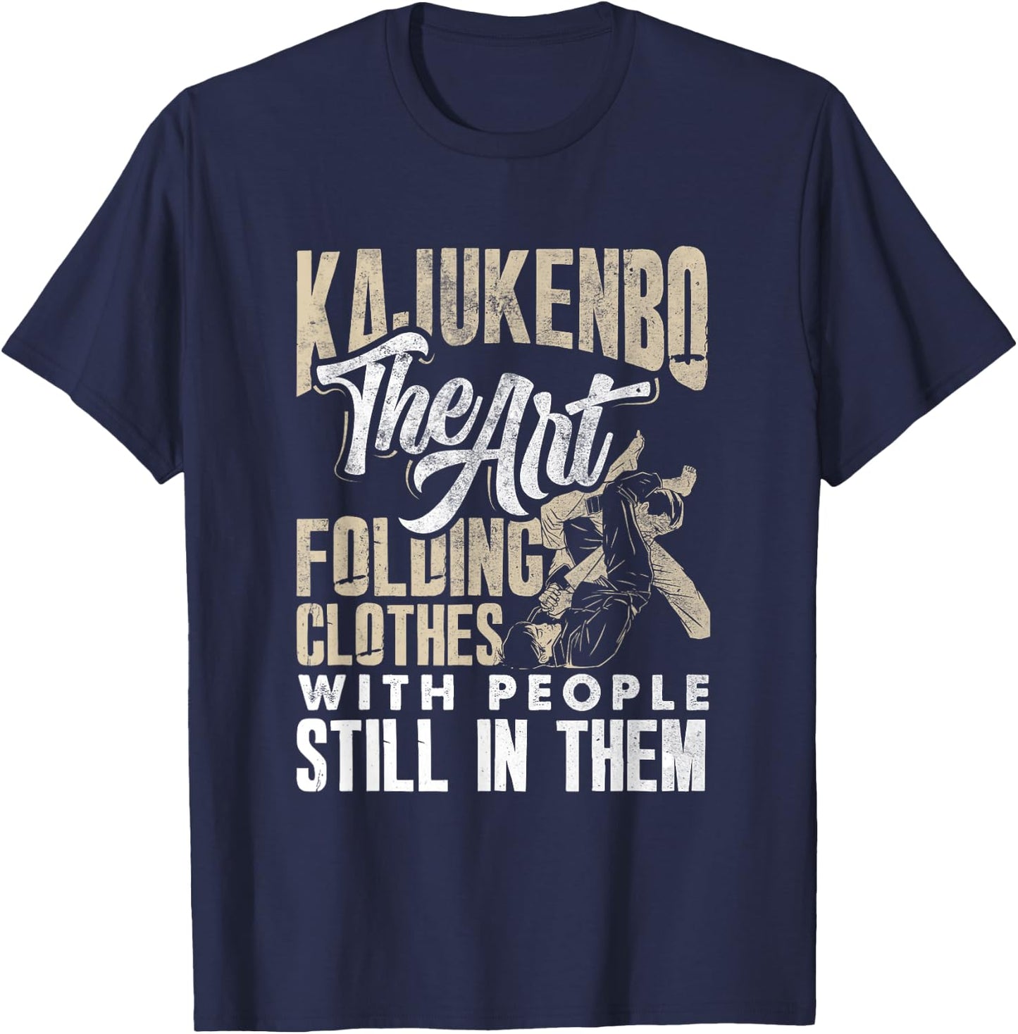 Kajukenbo Art Folding Clothes With People Karate Judo Fusion T-Shirt - T-Shirt | Navy