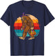 Bigfoot Sasquatch Witch Hat Retro Jack O Lantern Halloween T-Shirt - T-Shirt | Navy