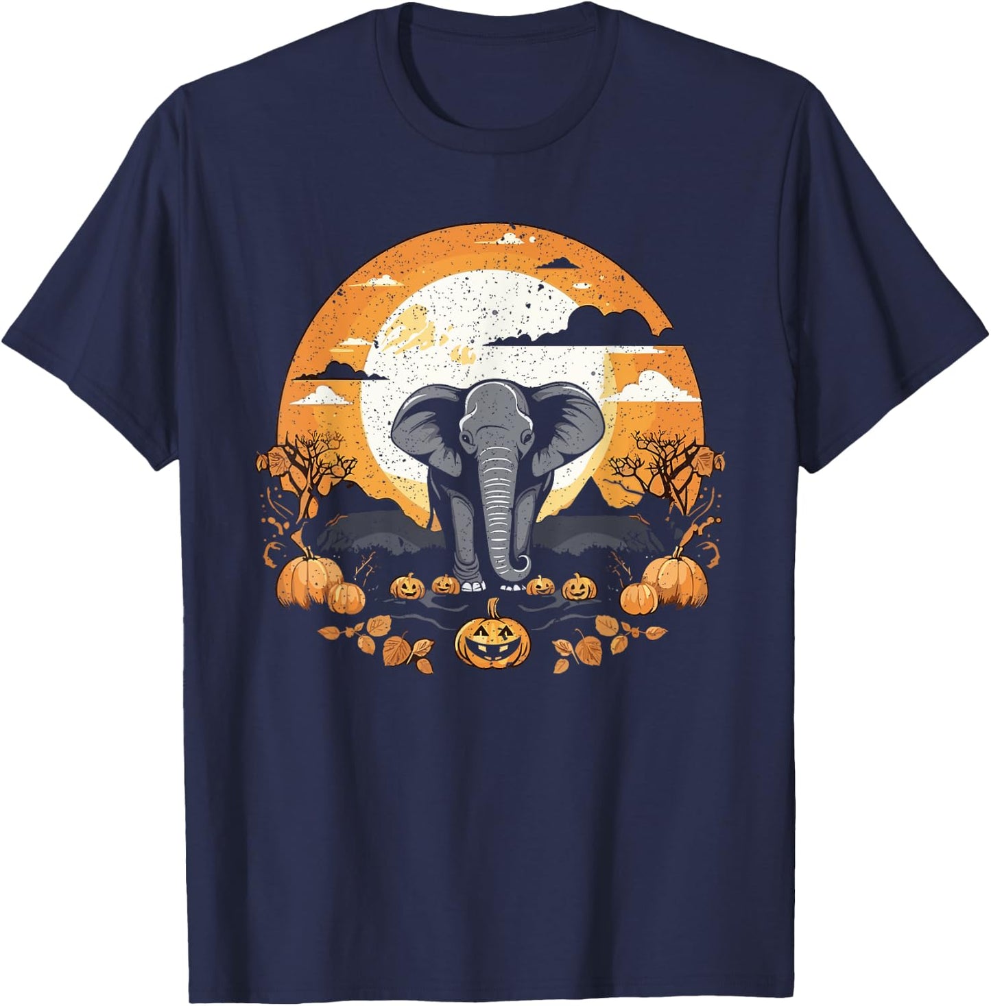 Elephant Halloween Safari Trick Or Treat Spooky Animal T-Shirt - T-Shirt | Navy