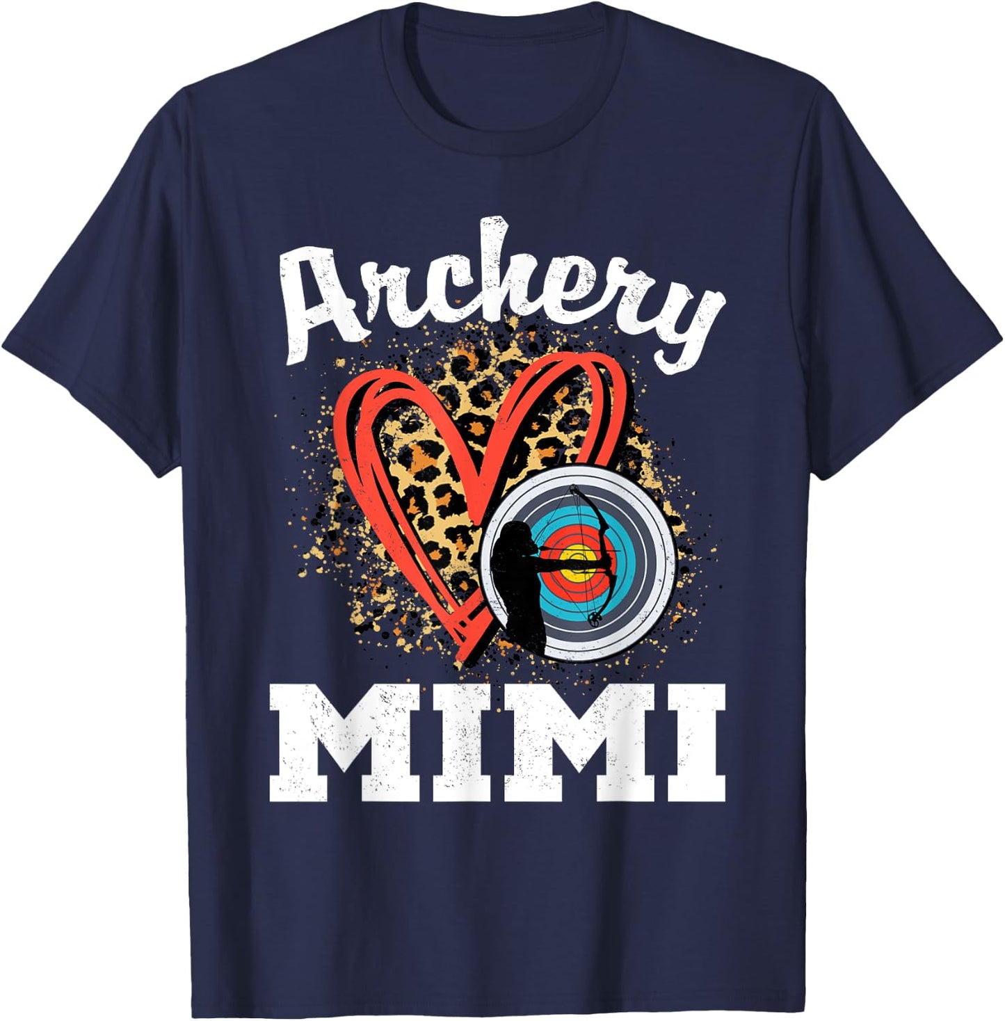 Archery Mimi Leopard Heart Grandma T-Shirt - T-Shirt | Navy
