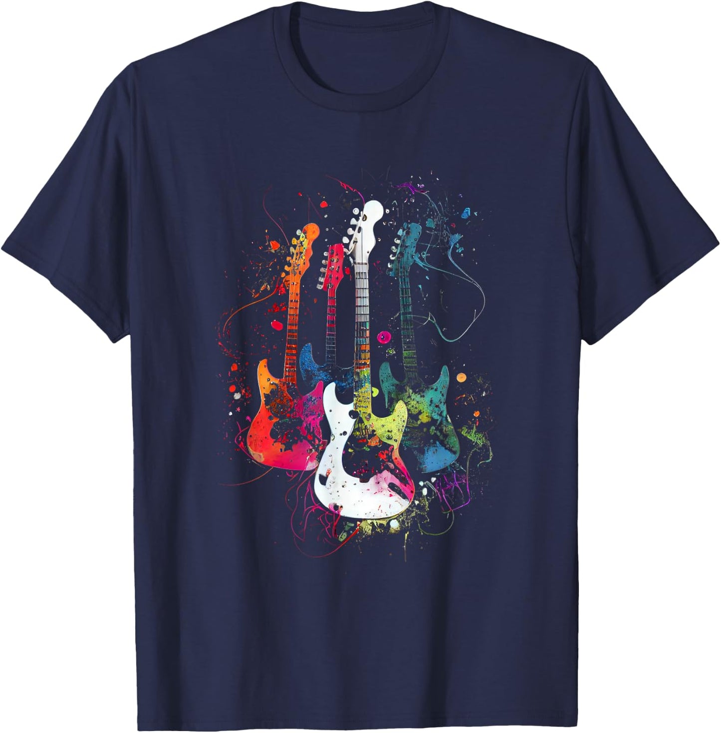 Guitars Musicians Guitarists T-Shirt - T-Shirt | Navy