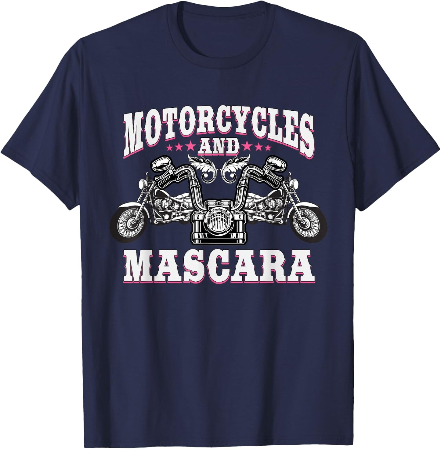 Funny Motorcycle Lover Designs For Girls Women Biker Female T-Shirt - T-Shirt | Navy