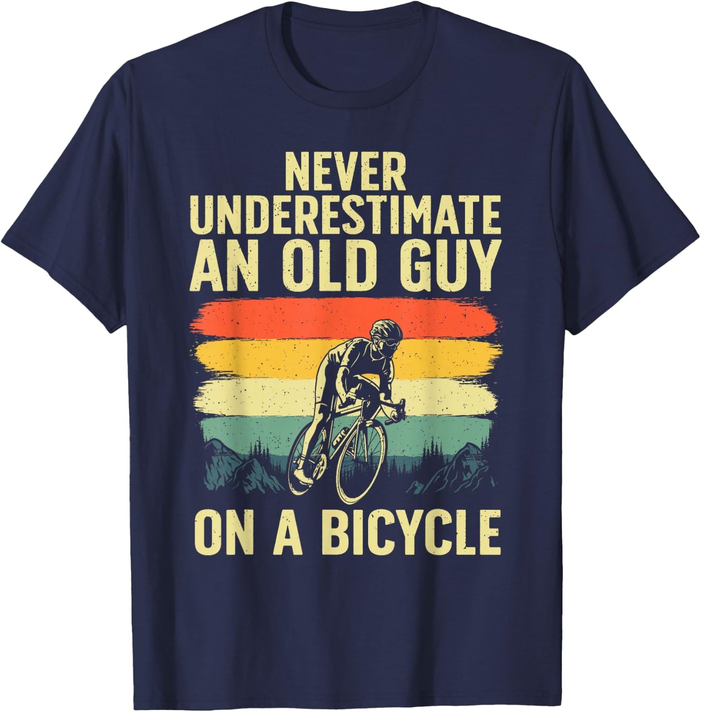 Cool Cycling Art Grandpa Bicycle Riding Cycle Racing T-Shirt - T-Shirt | Navy