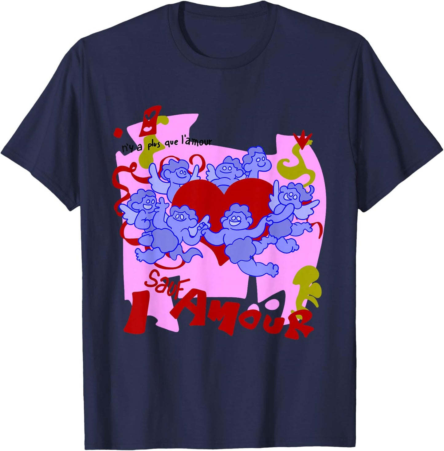 Retro 1980s Beat It Amour Cartoon Version T-Shirt - T-Shirt | Navy