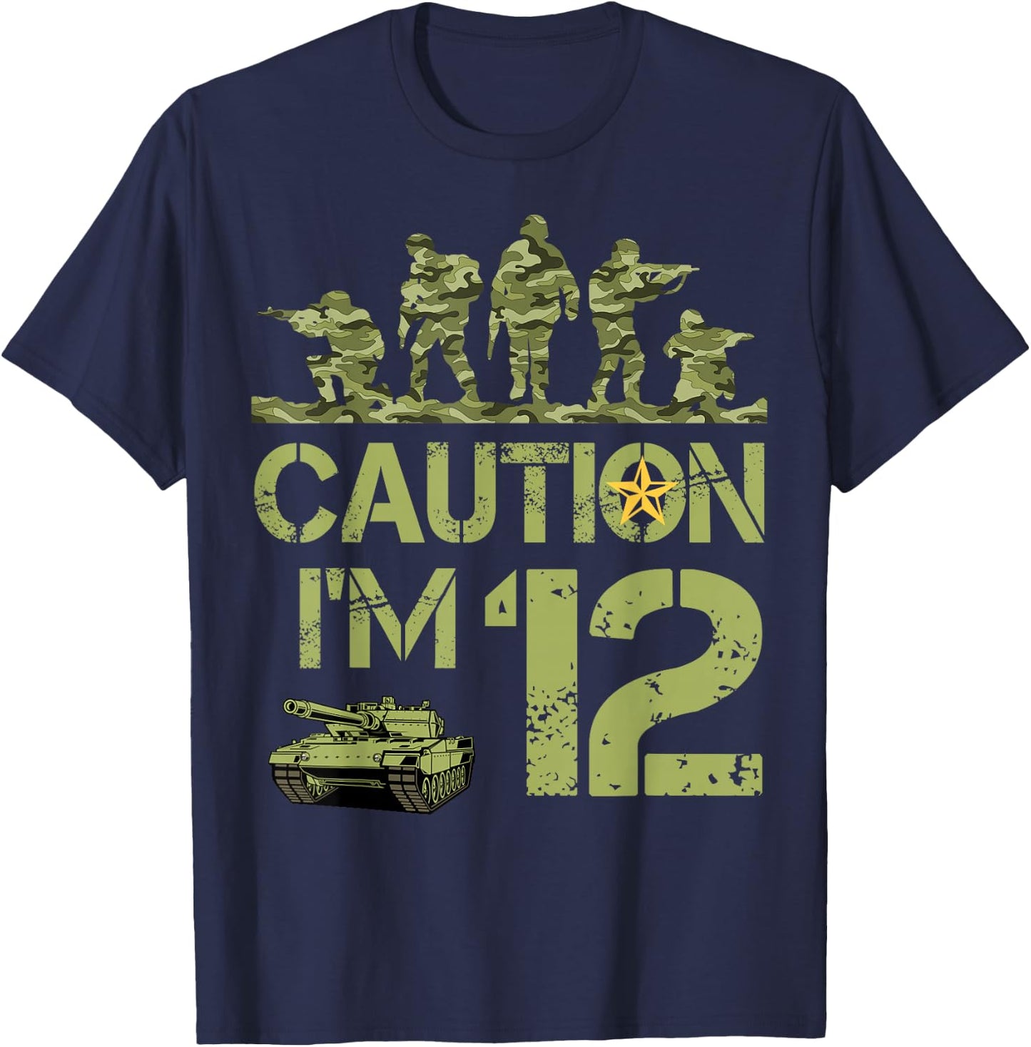 12th Birthday Military I'm 12 Year Old Soldier Camo Birthday T-Shirt - T-Shirt | Navy