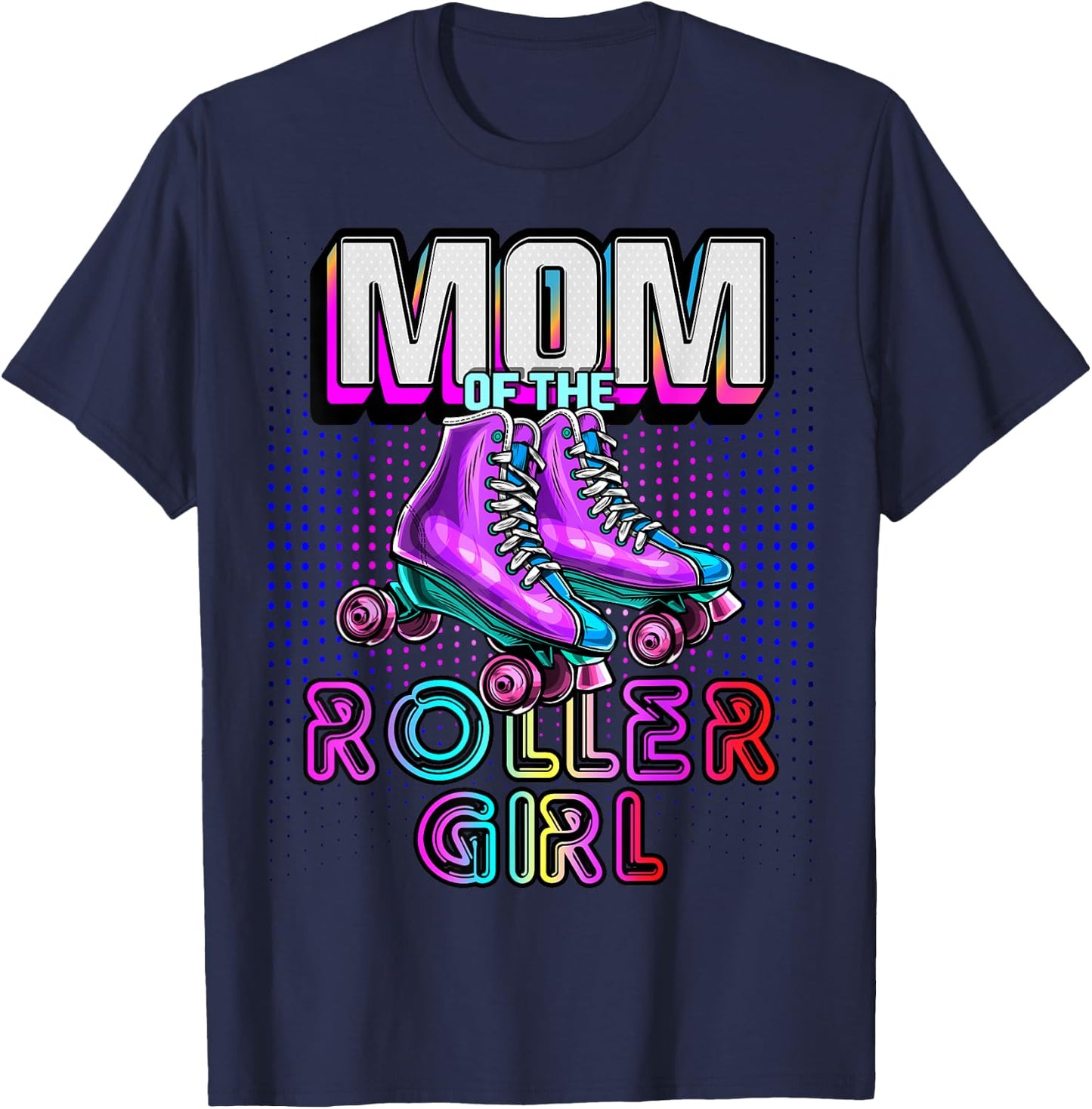 Mom of Roller Girl Roller Skating Birthday Matching Family T-Shirt - T-Shirt | Navy