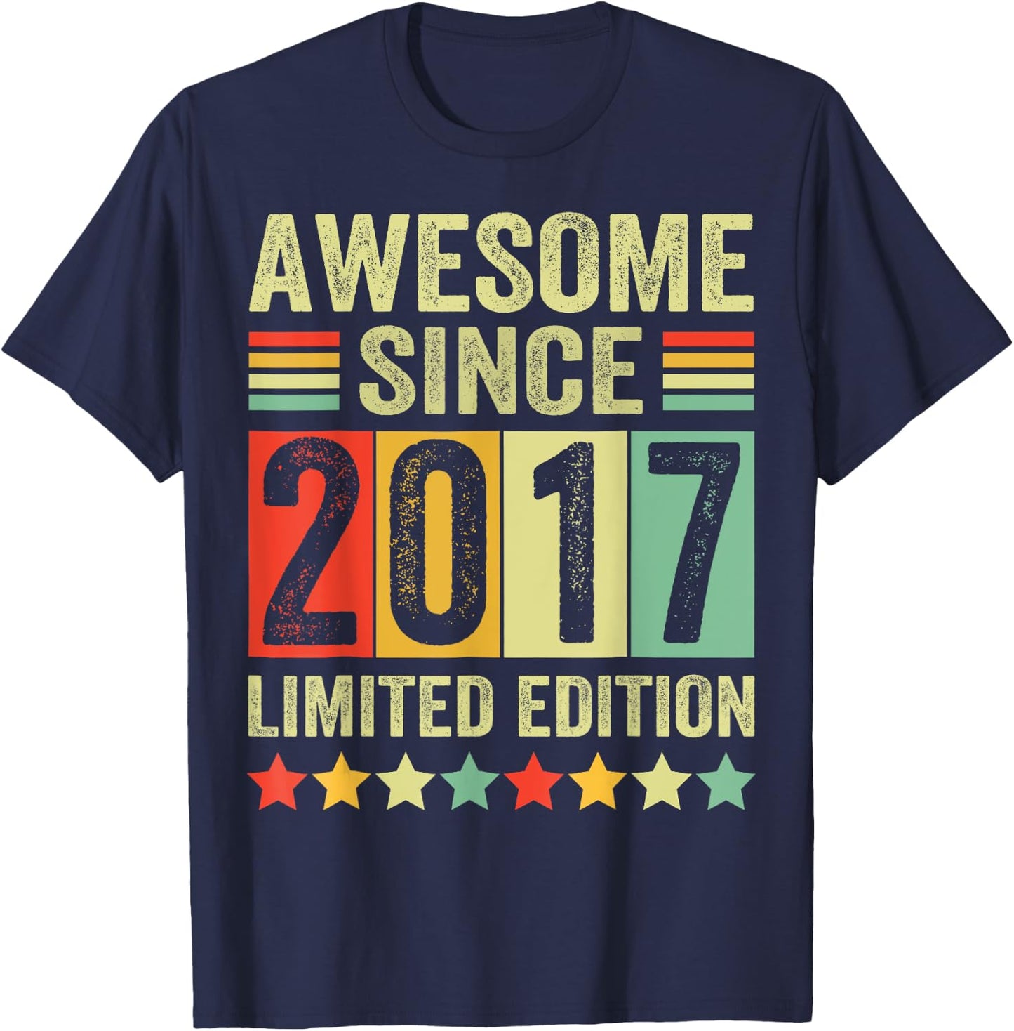 Est 2017 Limited Edition 6th Birthday Gifts 6 Year Old T-Shirt - T-Shirt | Navy