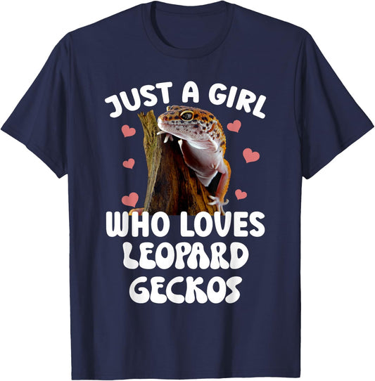 Cool Leopard Gecko For Girls Women Pet Lizard Reptile Lovers T-Shirt - T-Shirt | Navy