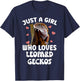 Cool Leopard Gecko For Girls Women Pet Lizard Reptile Lovers T-Shirt - T-Shirt | Navy