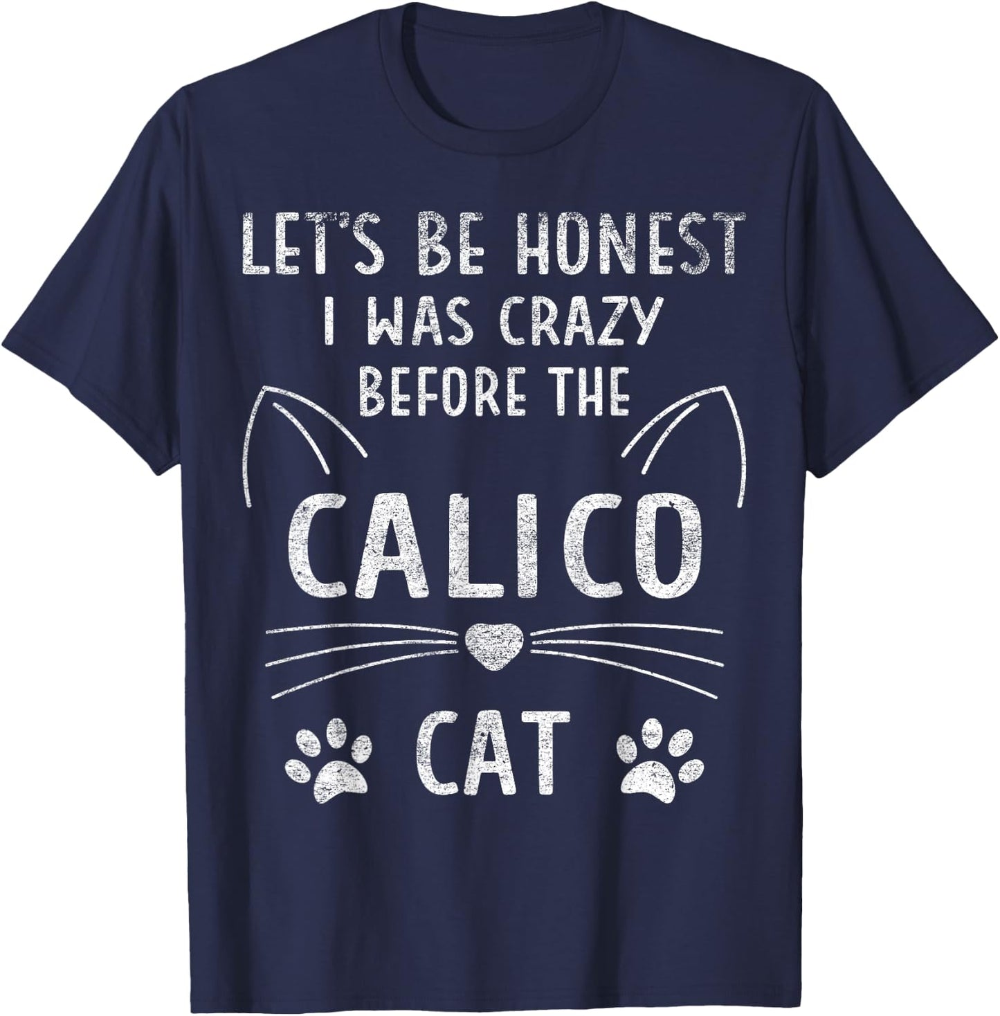 Caliby Accessories Stuff Apparel Owner Dilute Calico Cat T-Shirt - T-Shirt | Navy