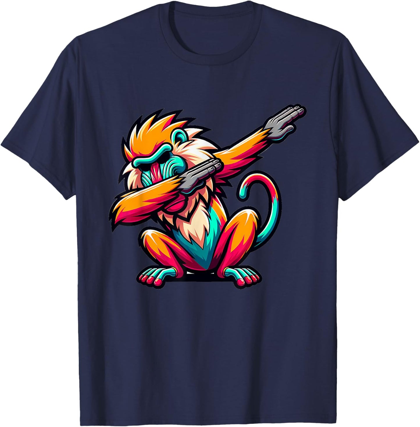 Dabbing Baboon T-Shirt - T-Shirt | Navy