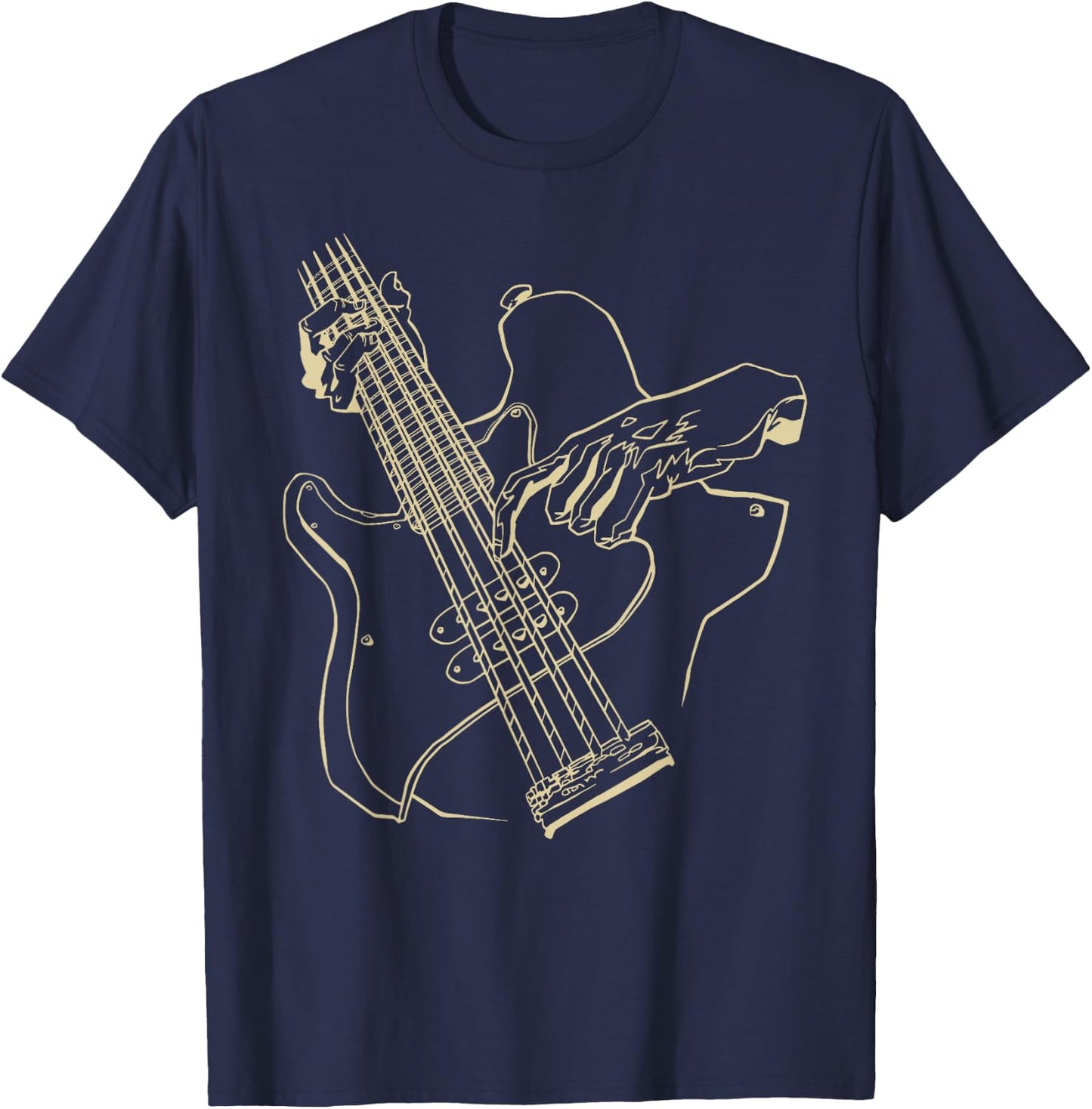 Graphic Bass Guitar Bass Player T-Shirt - T-Shirt | Navy