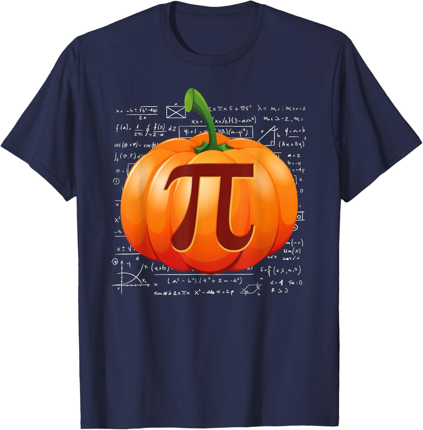Pumpkin Pie Math I Funny Halloween Thanksgiving Pi Day T-Shirt - T-Shirt | Navy